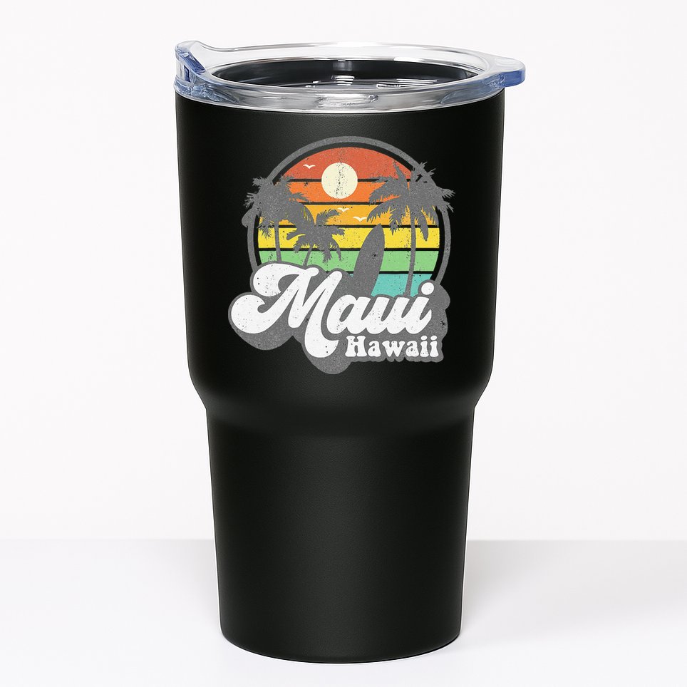 Vintage Maui Hawaii Hawaiian Beach Surfing 70's Surf Gift Tumbler