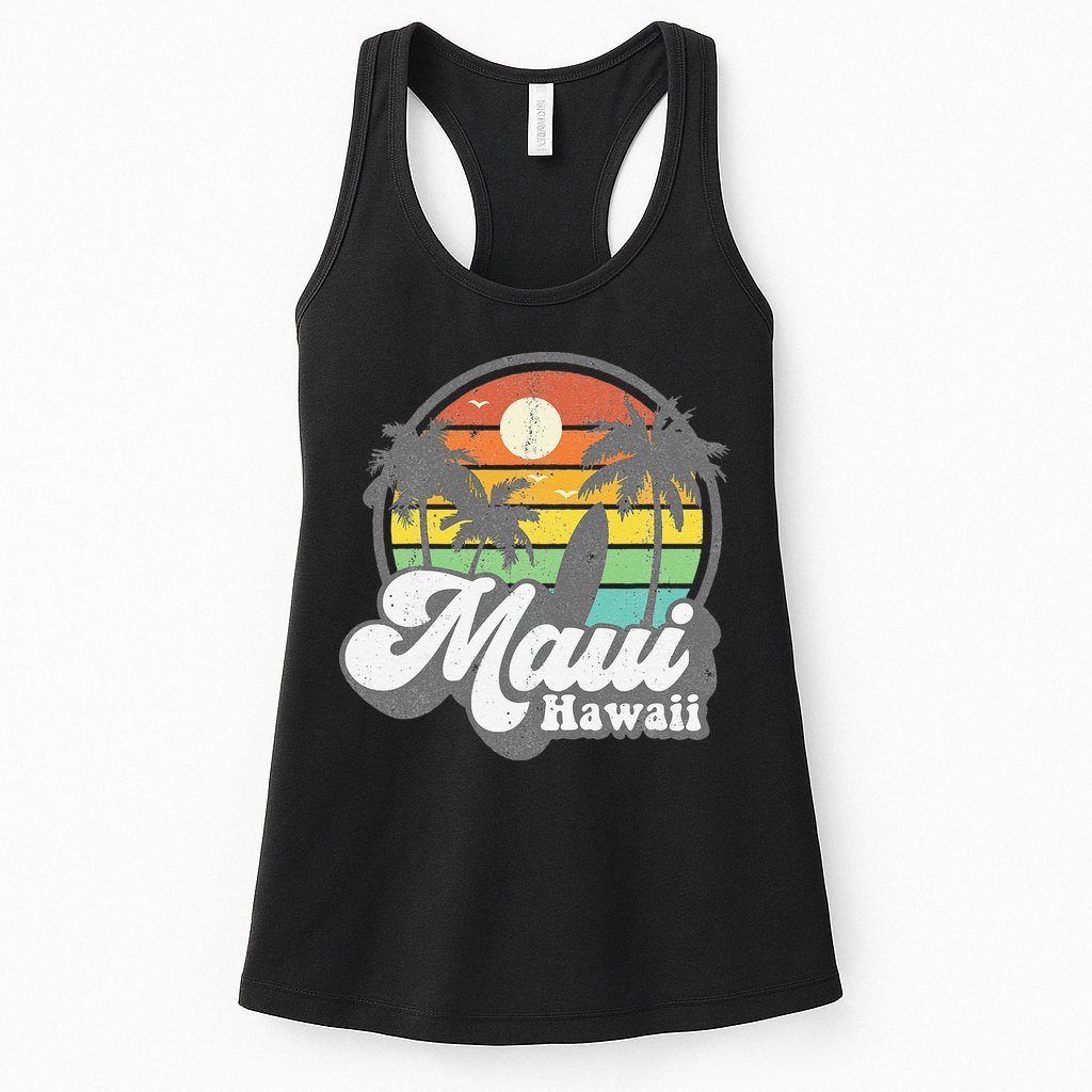 Vintage Maui Hawaii Hawaiian Beach Surfing 70's Surf Gift Womens Tank Top