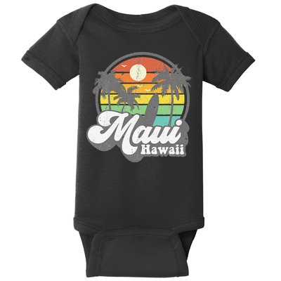 Vintage Maui Hawaii Hawaiian Beach Surfing 70's Surf Gift Baby Bodysuit