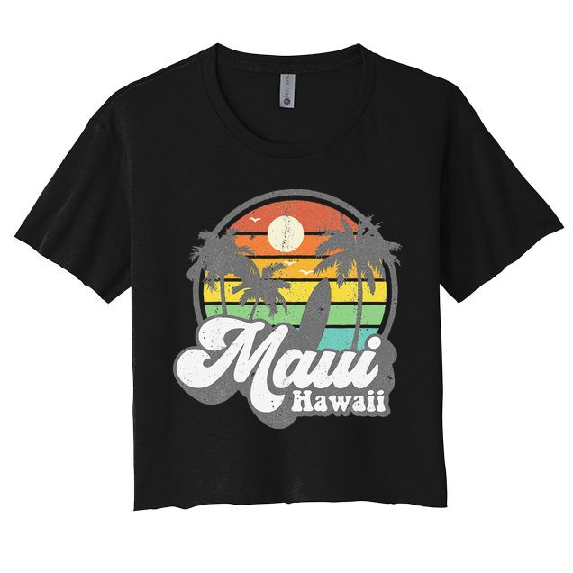 Vintage Maui Hawaii Hawaiian Beach Surfing 70's Surf Gift Crop Top