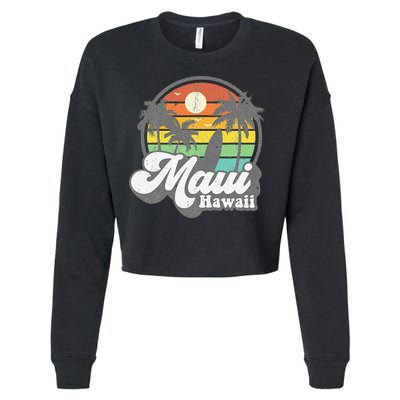 Vintage Maui Hawaii Hawaiian Beach Surfing 70's Surf Gift Cropped Pullover Crew