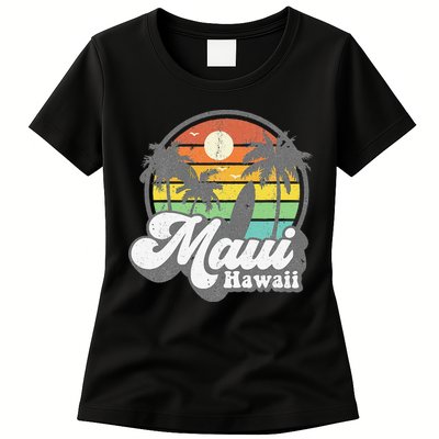 Vintage Maui Hawaii Hawaiian Beach Surfing 70's Surf Gift Womens T-Shirt