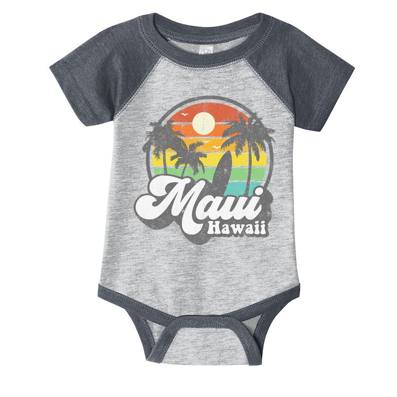 Vintage Maui Hawaii Hawaiian Beach Surfing 70's Surf Gift Infant Baby Jersey Bodysuit