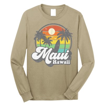 Vintage Maui Hawaii Hawaiian Beach Surfing 70's Surf Gift Long Sleeve Shirt