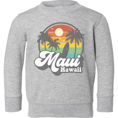 Vintage Maui Hawaii Hawaiian Beach Surfing 70's Surf Gift Toddler Sweatshirt