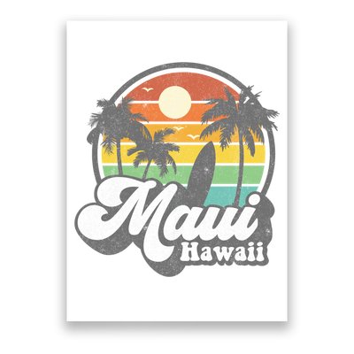 Vintage Maui Hawaii Hawaiian Beach Surfing 70's Surf Gift Poster