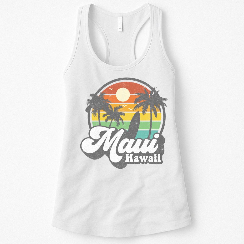Vintage Maui Hawaii Hawaiian Beach Surfing 70's Surf Gift Womens Tank Top