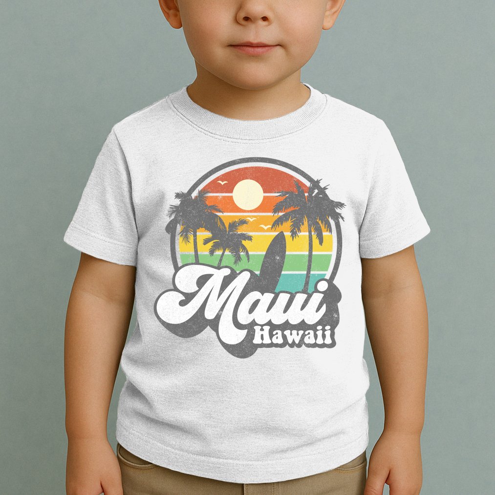 Vintage Maui Hawaii Hawaiian Beach Surfing 70's Surf Gift Toddler T-Shirt