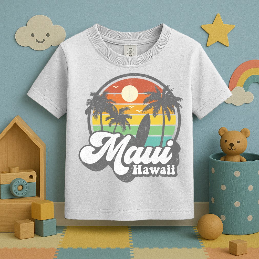 Vintage Maui Hawaii Hawaiian Beach Surfing 70's Surf Gift Toddler T-Shirt