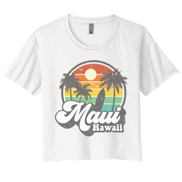 Vintage Maui Hawaii Hawaiian Beach Surfing 70's Surf Gift Crop Top