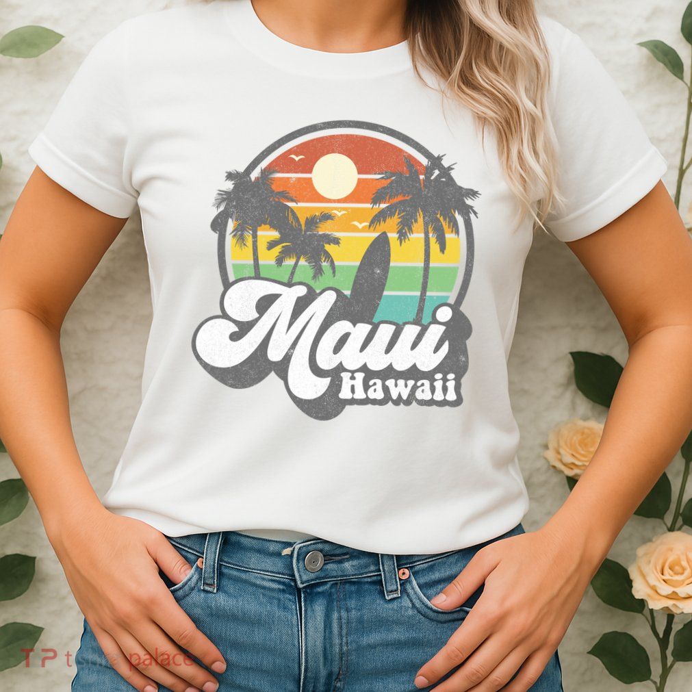 Vintage Maui Hawaii Hawaiian Beach Surfing 70's Surf Gift Womens T-Shirt