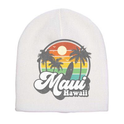 Vintage Maui Hawaii Hawaiian Beach Surfing 70's Surf Gift Short Acrylic Beanie