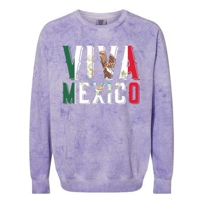 Viva Mexico Hispanic Mexican Heritage Eagle Mexico Colorblast Crewneck Sweatshirt