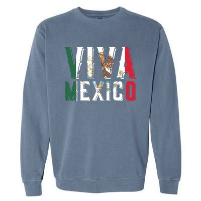 Viva Mexico Hispanic Mexican Heritage Eagle Mexico Garment-Dyed Sweatshirt