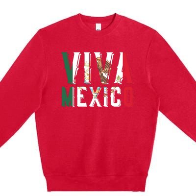 Viva Mexico Hispanic Mexican Heritage Eagle Mexico Premium Crewneck Sweatshirt