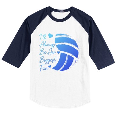 Volleyball Mom Her Biggest Fan Volleyball Daughter Gift Baseball Sleeve Shirt