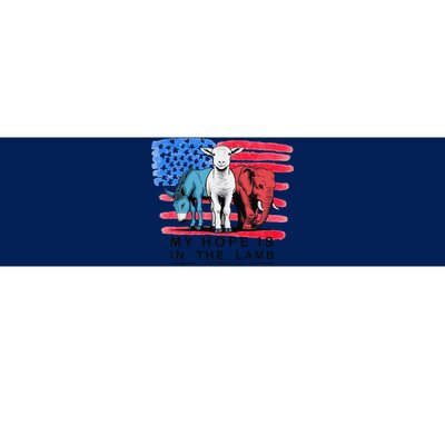 Vintage My Hope Is In The Lamb Christian God Jesus Usa Flag Gift Bumper Sticker