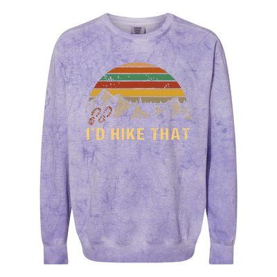 Vintage Mountain Hiking Boots I'd Hike That Adventure Hikers Colorblast Crewneck Sweatshirt