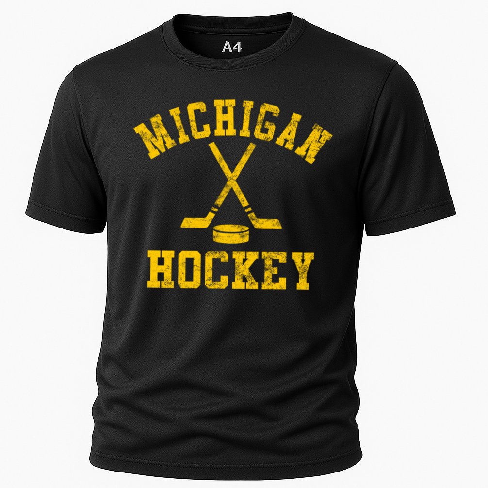 Vintage Michigan Hockey Gift Cooling Performance Crew T-Shirt