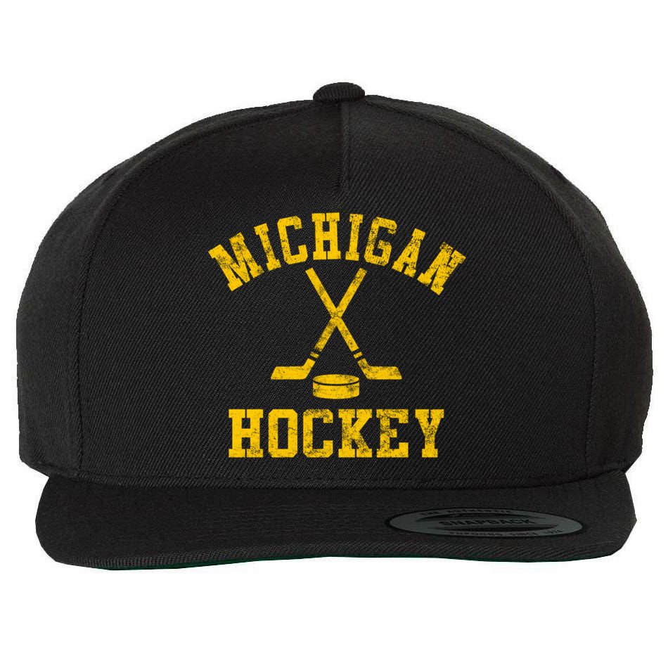 Vintage Michigan Hockey Gift Wool Snapback Cap