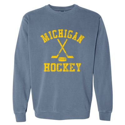 Vintage Michigan Hockey Gift Garment-Dyed Sweatshirt