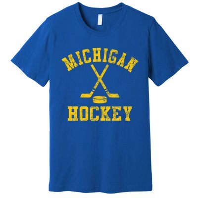 Vintage Michigan Hockey Gift Premium T-Shirt