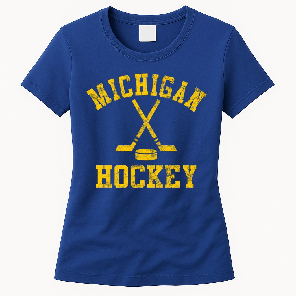 Vintage Michigan Hockey Gift Womens T-Shirt