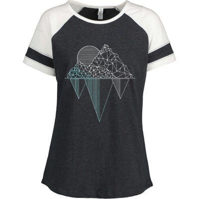 Vintage Mountains Hiking Camping Rock Climbing Camper Gift Enza Ladies Jersey Colorblock Tee