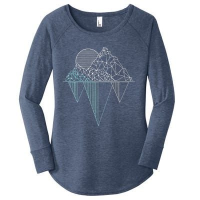 Vintage Mountains Hiking Camping Rock Climbing Camper Gift Women's Perfect Tri Tunic Long Sleeve Shirt