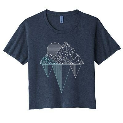 Vintage Mountains Hiking Camping Rock Climbing Camper Gift Women's Crop Top Tee