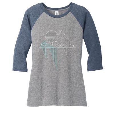 Vintage Mountains Hiking Camping Rock Climbing Camper Gift Women's Tri-Blend 3/4-Sleeve Raglan Shirt