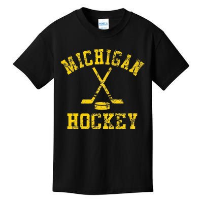 Vintage Michigan Hockey Kids T-Shirt