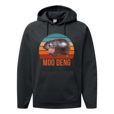 Vintage Moodeng Hippo Famous Baby Pigmy Moodeng Zoo Family Performance Fleece Hoodie