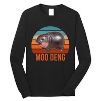 Vintage Moodeng Hippo Famous Baby Pigmy Moodeng Zoo Family Long Sleeve Shirt