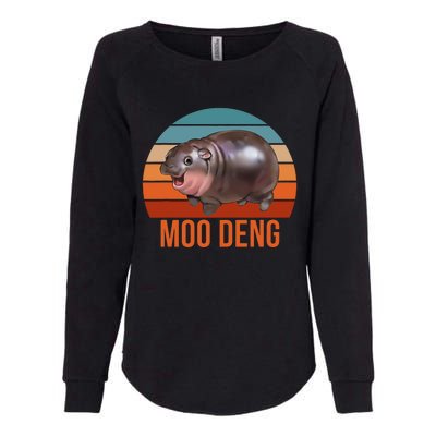 Vintage Moodeng Hippo Famous Baby Pigmy Moodeng Zoo Family Womens California Wash Sweatshirt