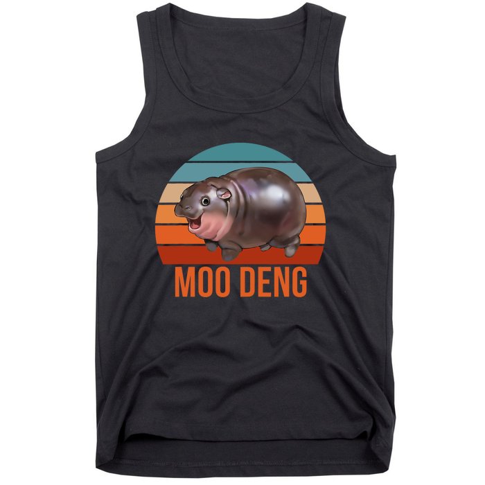 Vintage Moodeng Hippo Famous Baby Pigmy Moodeng Zoo Family Tank Top