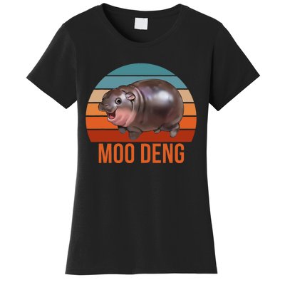 Vintage Moodeng Hippo Famous Baby Pigmy Moodeng Zoo Family Women's T-Shirt