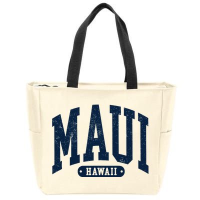 Vintage Maui Hawaii Distressed Retro Beach Vacation Zip Tote Bag