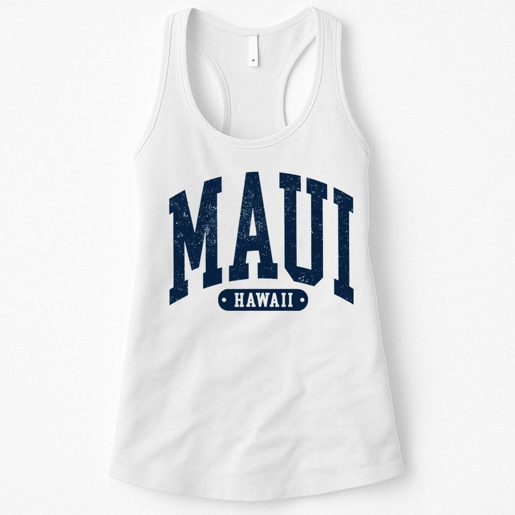 Vintage Maui Hawaii Distressed Retro Beach Vacation Womens Tank Top