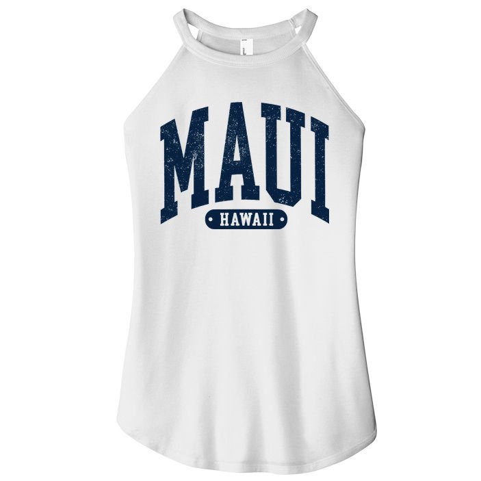 Vintage Maui Hawaii Distressed Retro Beach Vacation Women's Perfect Tri Rocker Tank