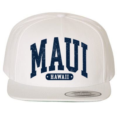 Vintage Maui Hawaii Distressed Retro Beach Vacation Wool Snapback Cap