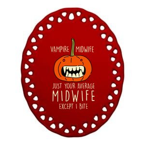 Vampire Midwife Halloween Doula Scary Birth Attendant Gift Ceramic Oval Ornament