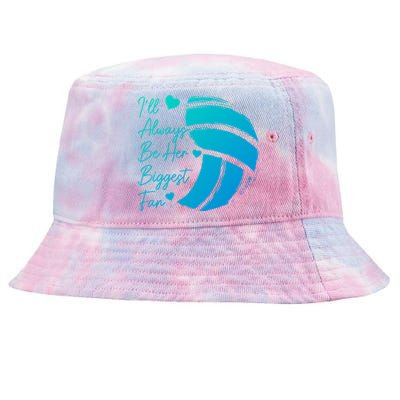 Volleyball Mom Her Biggest Fan Volleyball Daughter Gift Tie-Dyed Bucket Hat