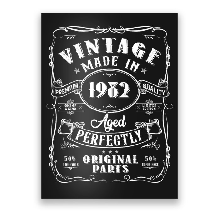 Vintage Made In 1982 One Of A Kind Limited Edition Aged Perfectly Original Parts Poster