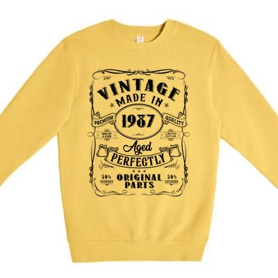 Vintage Made In 1987 One Of A Kind Limited Edition Aged Perfectly Original Parts Premium Crewneck Sweatshirt