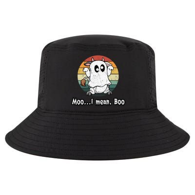 Vintage Moo I Mean Boo Ghost Cow Funny Halloween Cow Boo Gift Cool Comfort Performance Bucket Hat