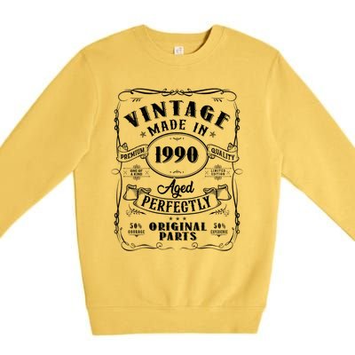 Vintage Made In 1990 One Of A Kind Limited Edition Aged Perfectly Original Parts Premium Crewneck Sweatshirt