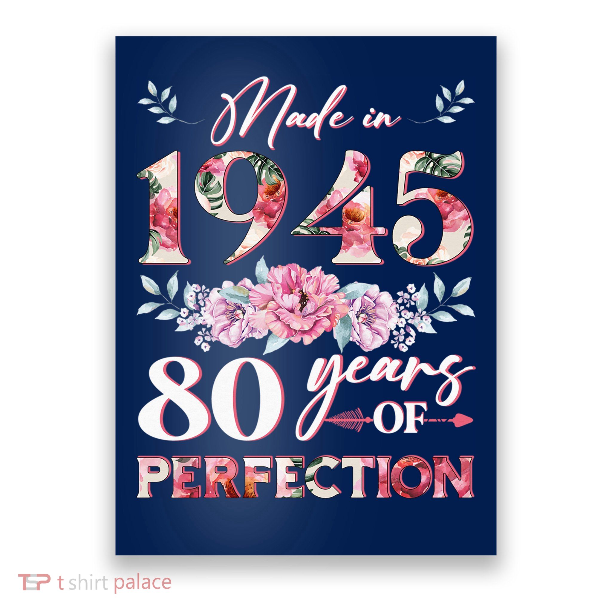 Vintage Made In 1945 80th Birthday 80 Years Old Poster