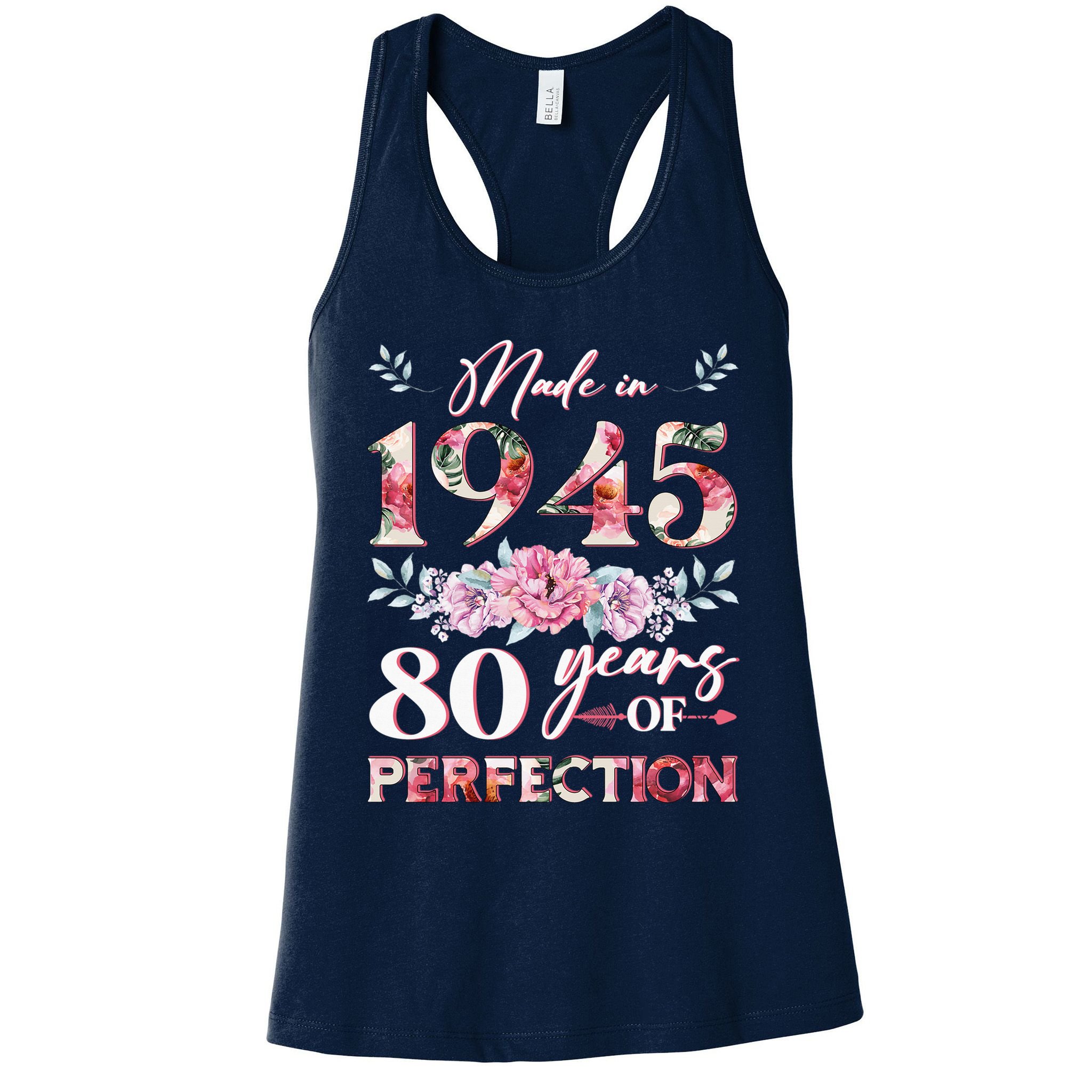 Vintage Made In 1945 80th Birthday 80 Years Old Womens Tank Top