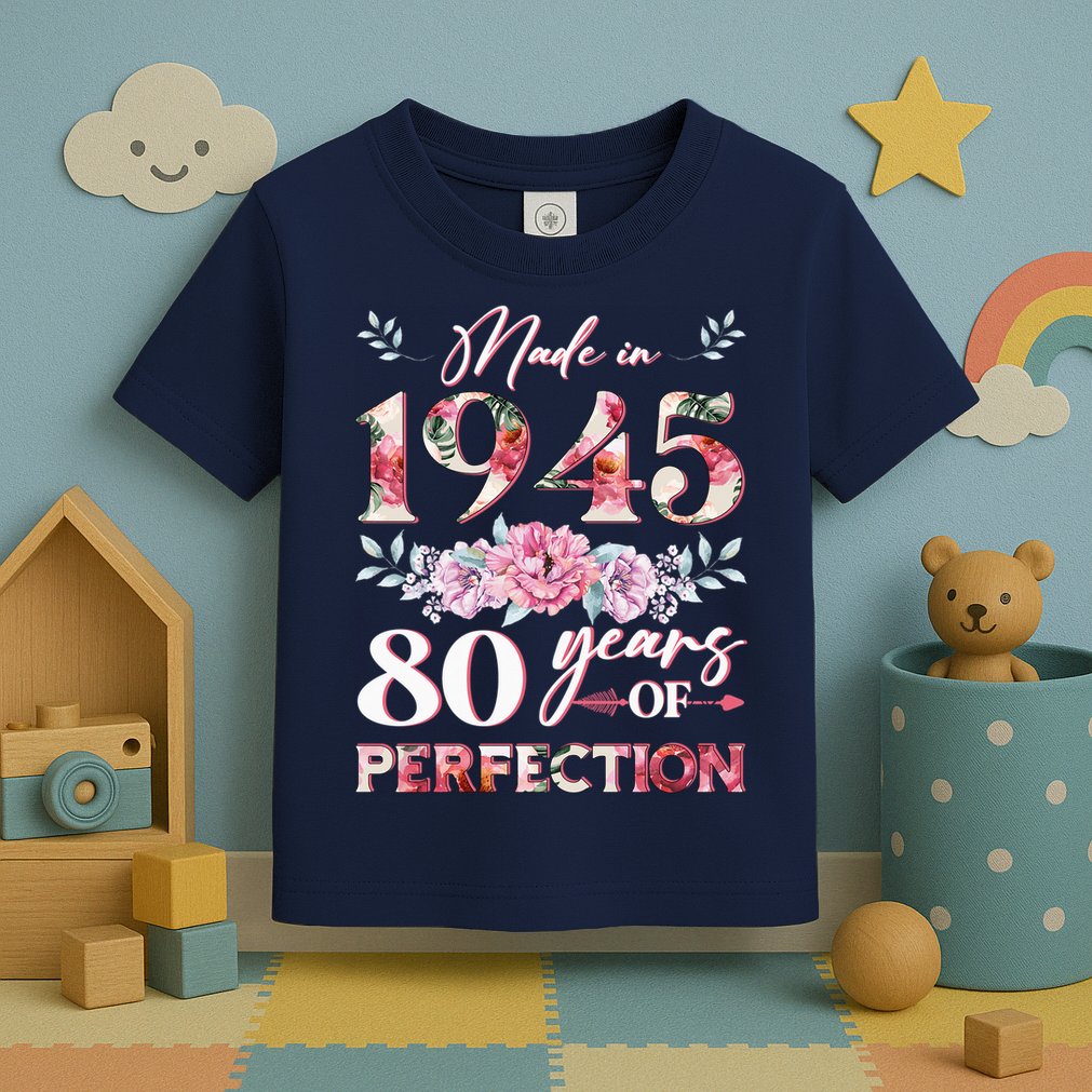 Vintage Made In 1945 80th Birthday 80 Years Old Toddler T-Shirt